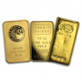 Gold Bar 10 oz Name Brand .9999 Fine (Our Choice)