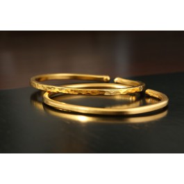 Hammered Bracelet (top). Polished Bracelet (bottom)