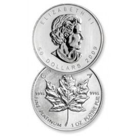 Canadian Platinum Maple Leafs 1 Troy oz Random Date
