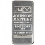 Silver Bar 10 oz Premium Brand .999 Fine (JM/Engelhard/RCM/PAMP) - IRA Qualified