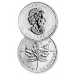 Canadian Platinum Maple Leafs 1 Troy oz Random Date